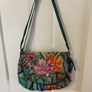 Anuschka Lily messenger leather bag, crossbody